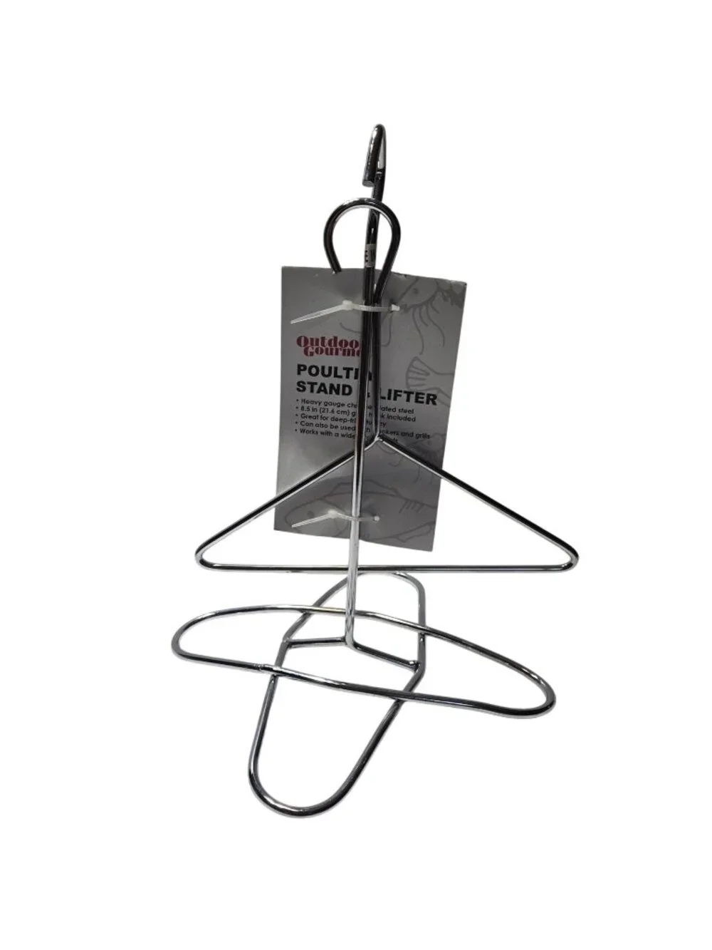 Poultry Stand and Lifter Outdoor Gourmet Cooking Chicken Turkey Frying NOS